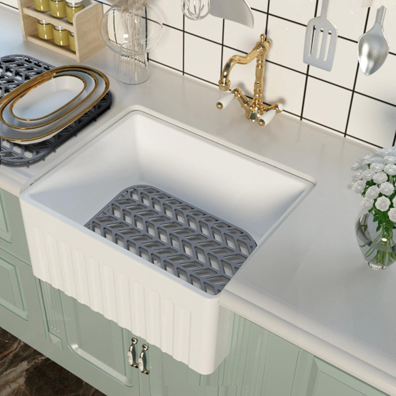 AWOKE Sink Protectors for Kitchen Sink - 12.25" x 11.5" Sink Mat - Heat-resistant Easy-clean Silicone Sink Mat - for Protection of Stainless Steel Sink 12.25" x 11.5"