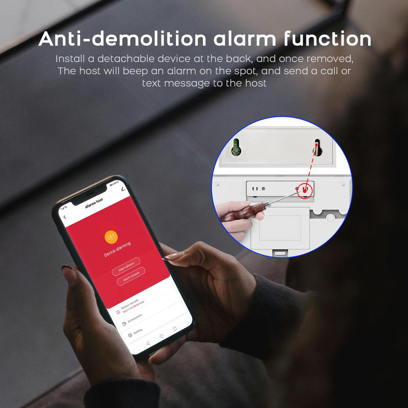 PGST 8 Pieces Smart Home Alarm System,Wireless Door Alarm Sensors,Motion Detector,Remote,4G SMS/Call/Tuya App Real-Time Alerts,Compatible with Alexa/Google for House,Villa,Apartment,Kids Safety 8 PIECE KITS