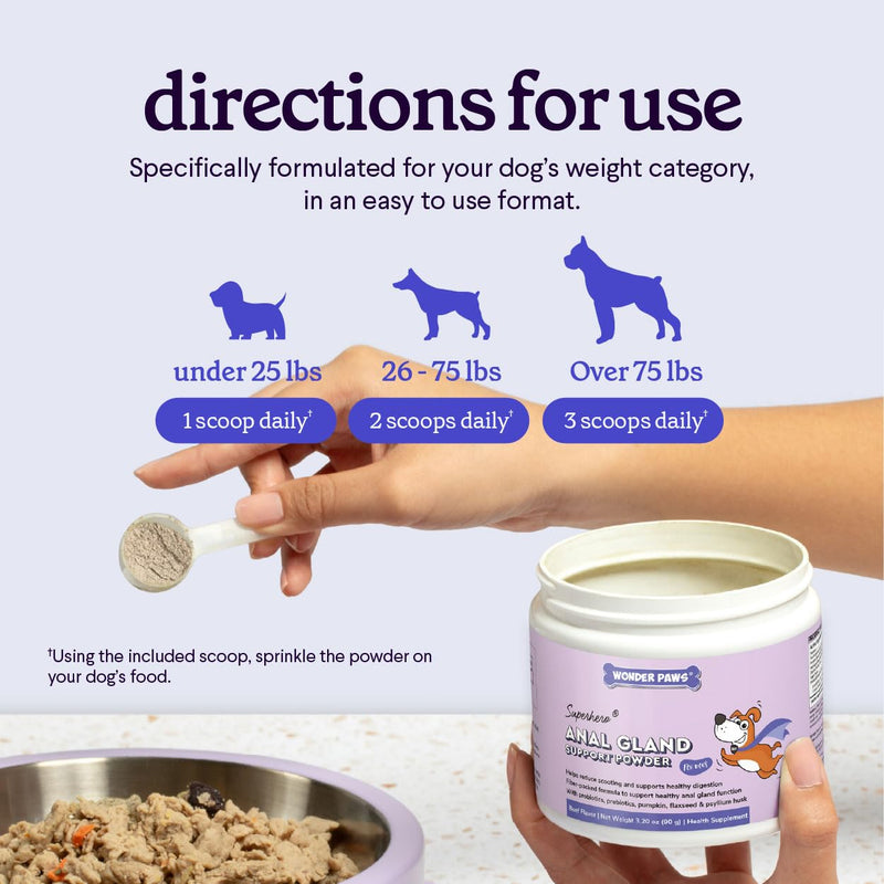 Premium Anal Gland Support Supplement - Dog Anal Gland Treatment With Fiber & Pumpkin for Dogs – Prevents Scooting, Supports Digestion & Anal Gland Health – Probiotics, Enzymes & Psyllium Husk –3.20oz