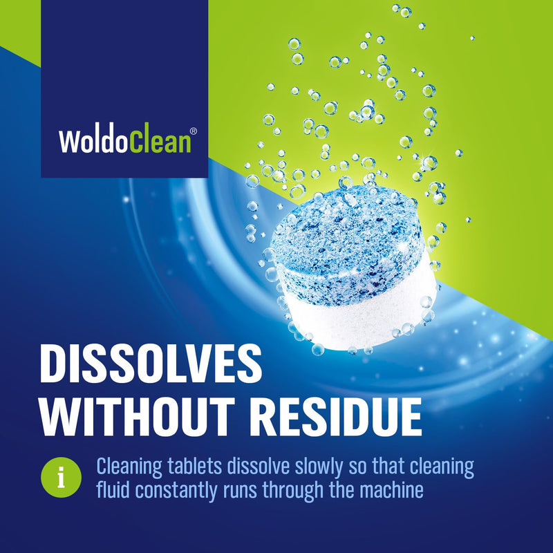 WoldoClean 2-Phase Cleaning Tablets (25 Count, 3.5g) - Compatible with Jura Automatic Coffee Machines E8, S8, Z10, J8, ENA & GIGA, Blue & White Formula, Cleans & Seals, Individually Sealed