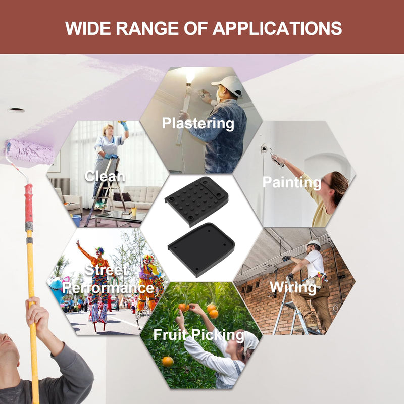 4Pcs Stilt Sole Anti-Slip Foot Pads for Drywall, Drywall Stilts Replacement Part Kits, Construction Tripod Mat with Screw for Plastering, Painting, Wiring, Street Performance