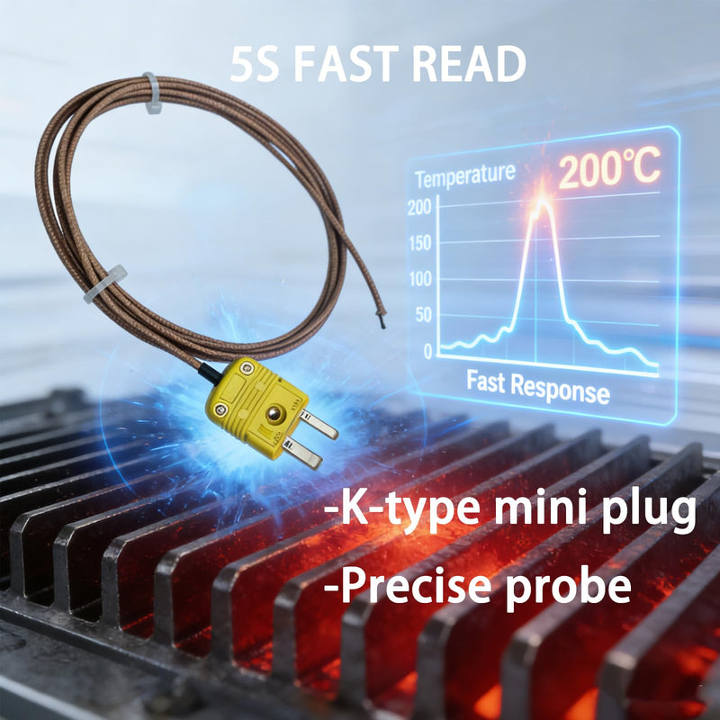 K-Type Mini Thermocouple Temperature Probe Sensor with Mini-Connector