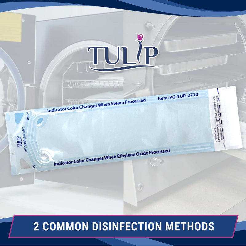 Self Sealing Sterilization Pouch 2.75" x 10" (200 Pack) - Autoclave Sterilizer Bags for Clean Tools - Dental and Nail Sanitizer Packets by Tulip