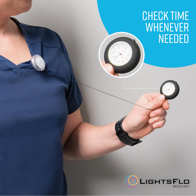 2-in-1 Watch Light for Nurses, Retractable Clip-on Design with Pulse Check Light, Silicone Cover
