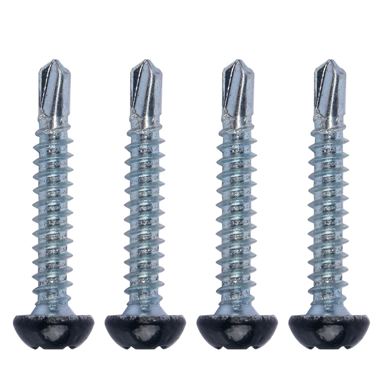 Pan Head Self Drilling Screws #8 X 1-1/2 inch Four Drive self-Tapping Drill Screws RV Black Scre-ws 200pcs