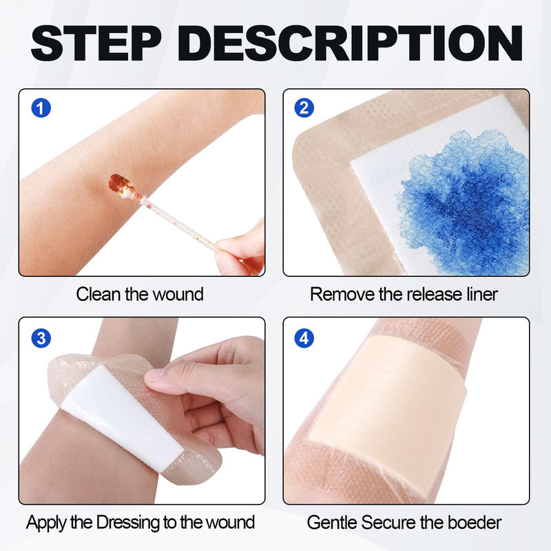 Silicone Foam Dressing with Gentle Adhesive Border 3"x 3" (Pack of 10)，High Absorbency Waterproof Silicone Wound Bandage for Large Foam Bandages for Pressure Sores Leg Ulcer，HSA FSA Eligible 3"x3" 10PCS - NewNest Australia