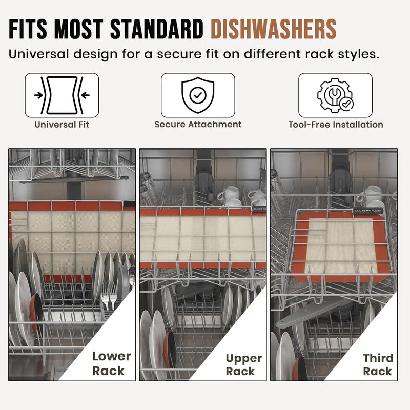 Silicone Mat Dishwasher Caddy Holder Stand: Silspa Dishwasher Safe Cage, Effortless Cleaning, Universal Fit, Durable Stainless Steel, Perfect Kitchen Accessory and Storage Basket