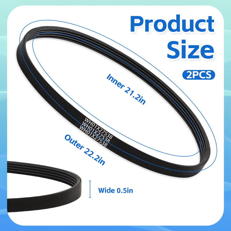 NBPLUS WH01X27538 Washer Drive Belt for GE/Hotpoint Washing Machines Parts AP6328256, PS12299369, 4587903, 290D1101P005, Washer Motor Belt Replacement Accessories