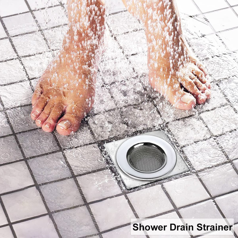 1.50" Bathtub Strainers, Bathroom Sink Strainers, Shower Drain Hair Catcher, Drain Strainer for Laundry, Mop Pool, Utility, Slop, RV Sink, Stainless Steel, Pack-2 1.50 inch