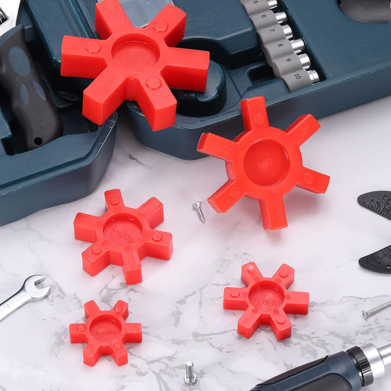 uxcell 4pcs L090 Jaw Coupling Insert, Urethane Flexible Solid Type Jaw Coupling Center Insert for L Jaw Coupling L-Jaw Coupler Set, Red