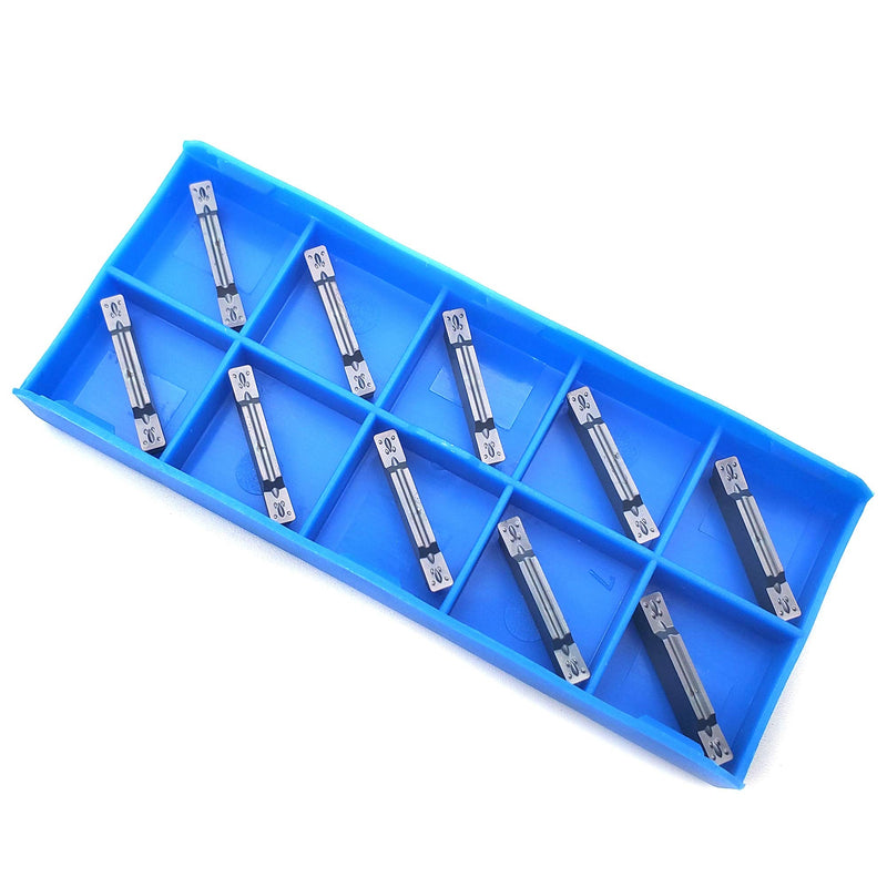 MGMN300-M Carbide Grooving Inserts for MGEHR/L and MGIVR/L Grooving Cut-Off Tool Holder, Installed with KOLORY, PVD Coating, 10pcs
