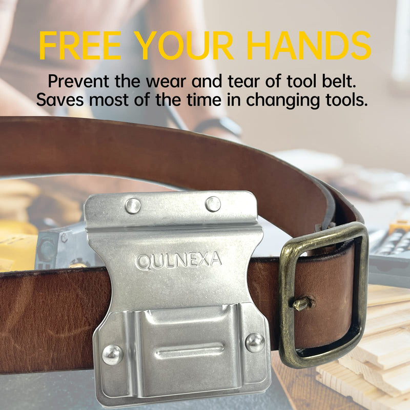 Clip On Tool Belt Drill Holder, Holster Tool Belt Clip for Tape Measure Holder Clip Holster Cordless Drill, Impact, Nailer, Any Tools with Hanger Clips Clip On Tool Belt Drill Holder