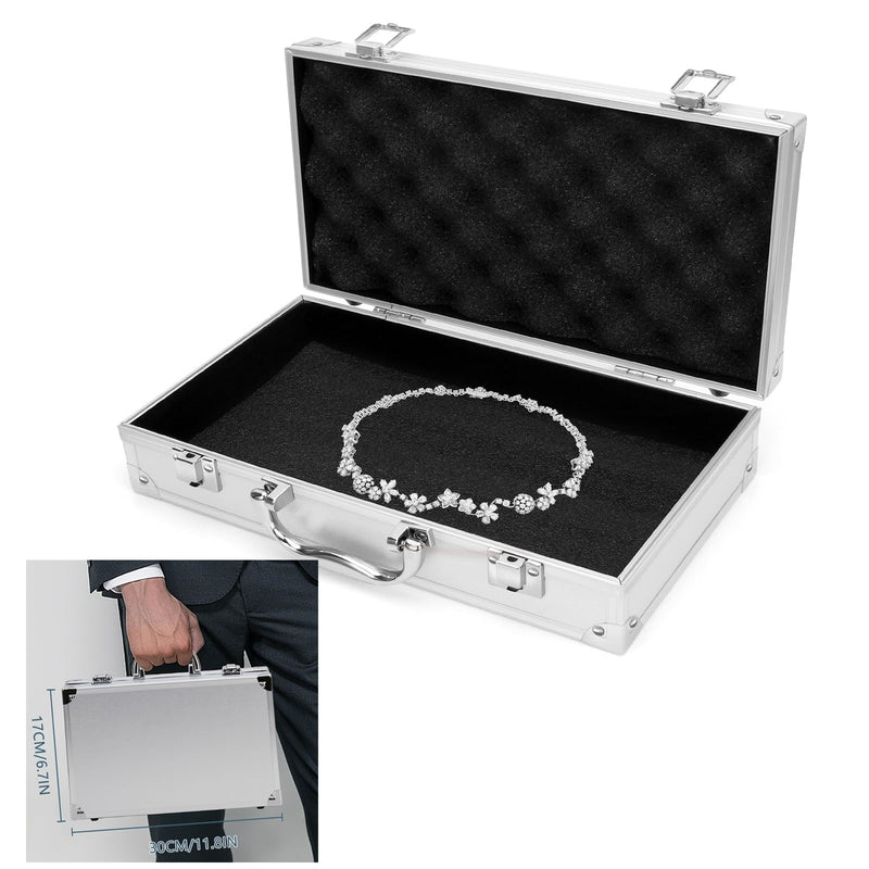 11.8 Inch Aluminum Tool Box Portable, Lockable Handle Portable Medicine Chest Organizer Aluminum Briefcases for Men Women-11.8x3.15x6.7in (30x8x17cm)