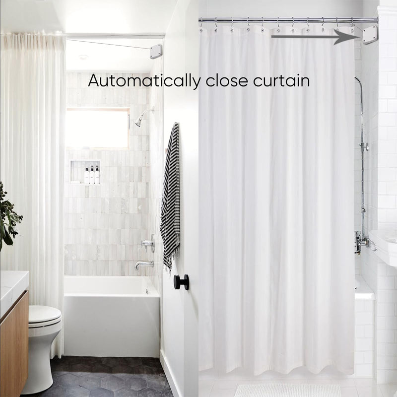 SHIMIDO Upgraded Punch-Free 1000g Automatic Screen Door Closer, Storm Door Closer, Sliding Screen Auto Door Closer with Steel Drawstring for Bathroom, Bedroom, Studyroom, etc.（2 Pack White） 2 Pack White