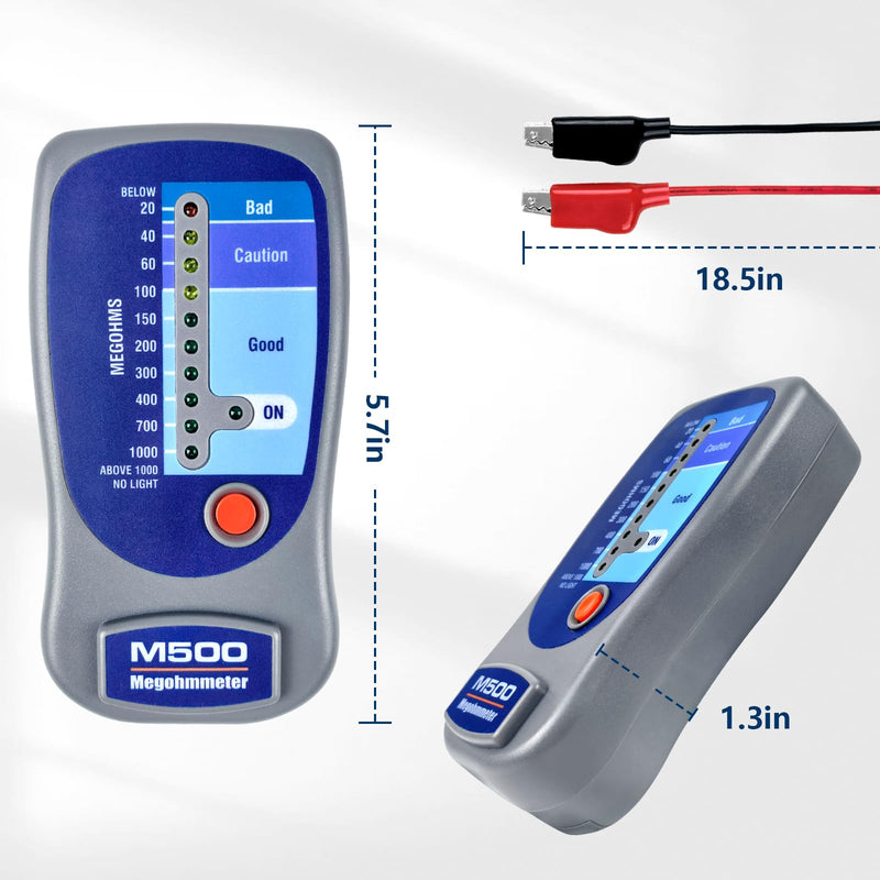 M500 Megohmmeter for Insulation Testing，Compatible with Supco M500 Electronic Megohmmeter，Will accurately Measure Insulation Values up to 1000 Megohms at 500 Volts