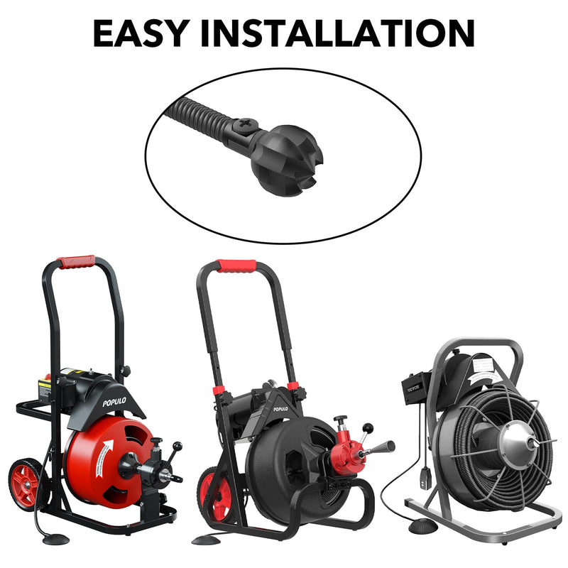 POPULO Drain Snake Attachment, Multi-Functional Cutter Clears Debris,Scale,Crystallized Urine,Roots,And More,Compatible with POPULO and Other Most Popular Brands of Drain Cleaning Machine