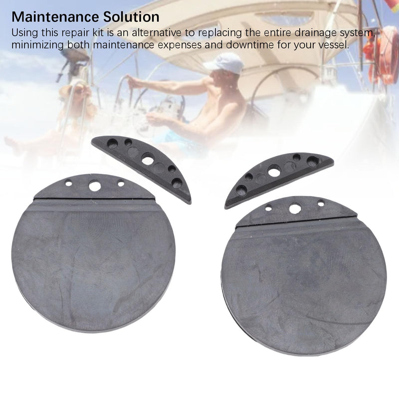 Marine Flapper Scupper Replacement Kit 1.87in 1.57in Rubber Boat Flapper Scupper Repair Kit for Stainless Steel and Plastic Boat Hull Repair Kit