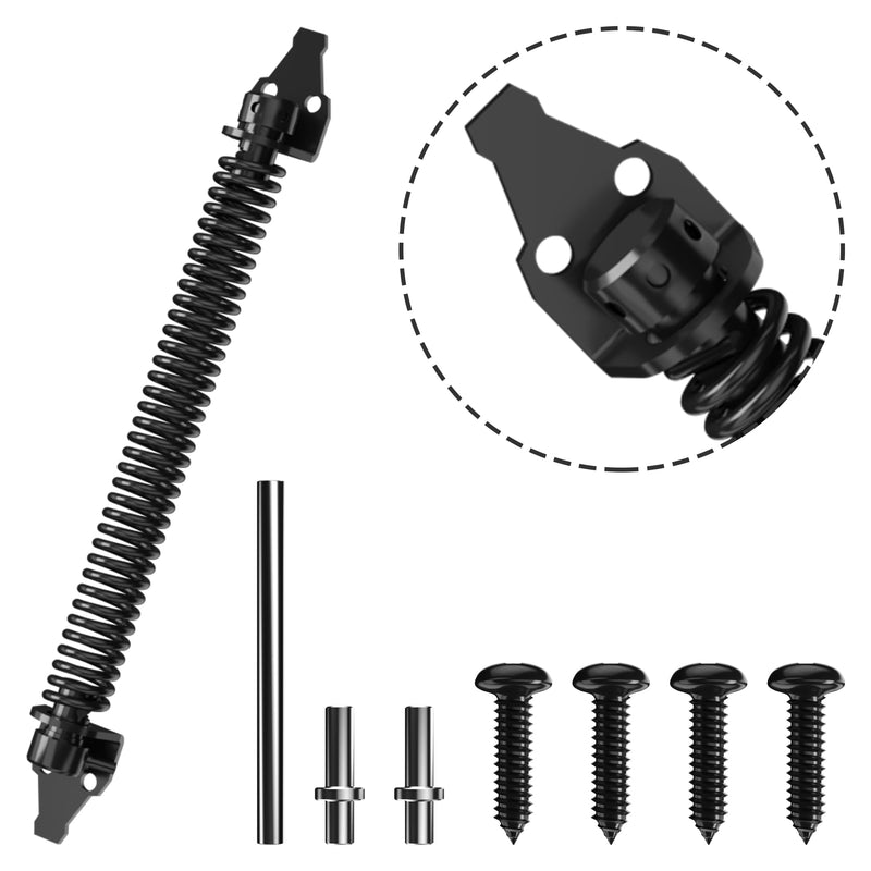 14" Gate Spring Self Closing Heavy Duty Outdoor Door Spring Automatic Gate Closer, Adjustable for Wooden and Vinyl Fence, Black,4 Pack 4