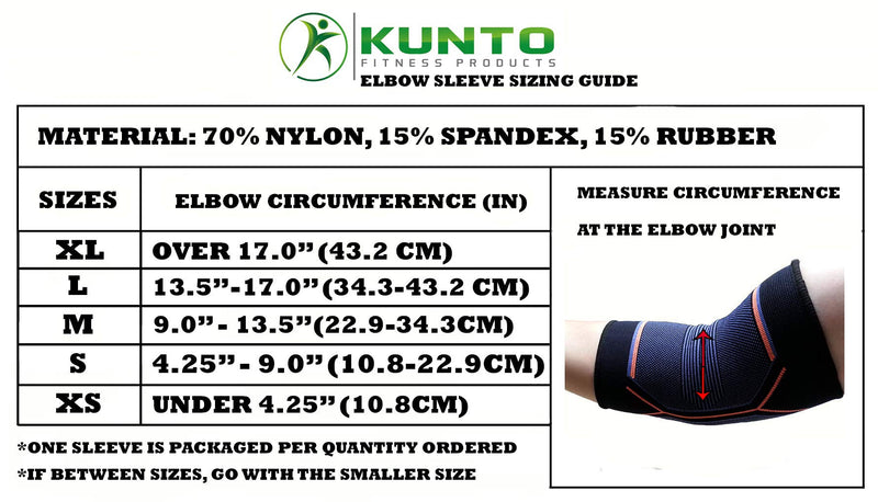 Kunto Fitness Elbow Brace Compression Support Sleeve (Shipped From USA) for Tendonitis, Tennis Elbow, Golf Elbow Treatment - Reduce Joint Pain During Any Activity! Medium White-Gray