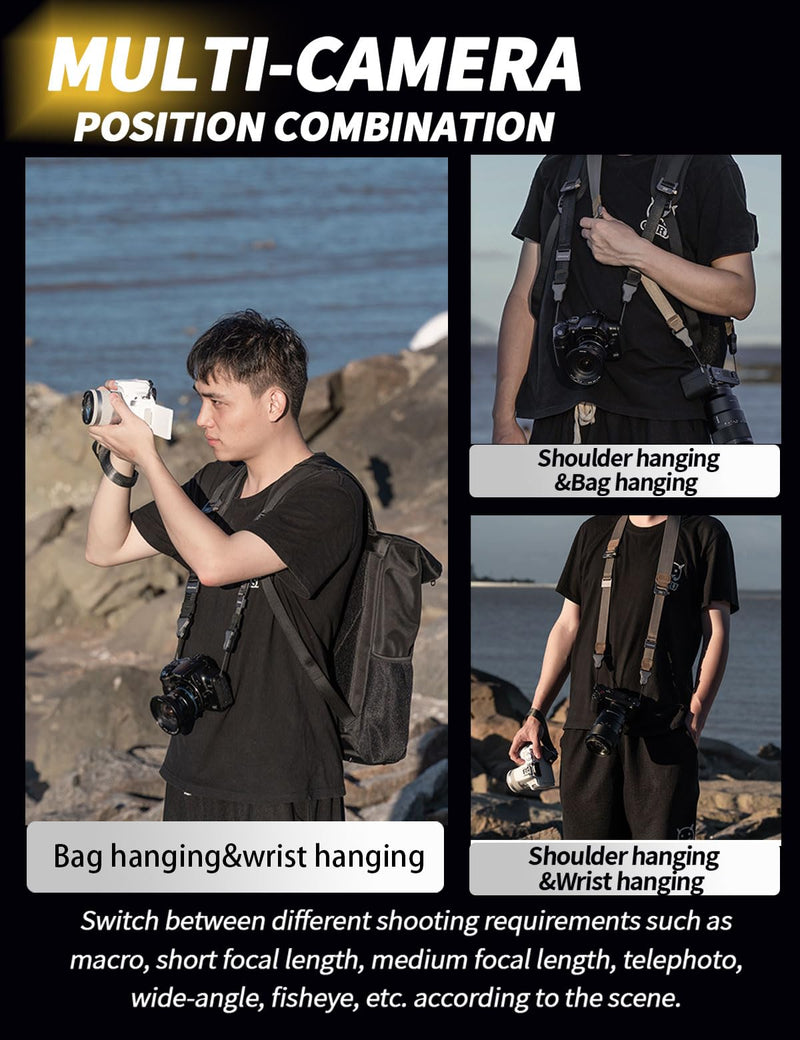 Adjustable Camera Strap with Quick Release,Sling,Neck,Wrist,Shoulder Strap for Photographers for DSLR SLR Gray