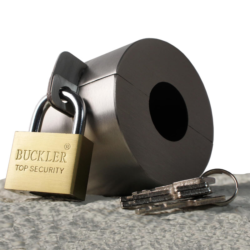Door Knob Lock Cover & Door Knob Cover Lock – Dementia Safety Locks for Knob Lock & Door Padlock, Door Knob Lockout Device for Dementia Locks for Doors,Bright Silver Padlock Anti-Kickout Black