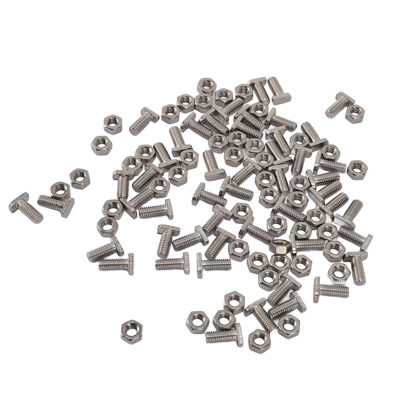 50pcs Greenhouse Bolts Nuts Set, Stainless Steel Greenhouse Bolts and Nuts M6X14 Bolts and M6 Hex Nuts for Outdoor Plant Gardening Installing and Fixing Greenhouse