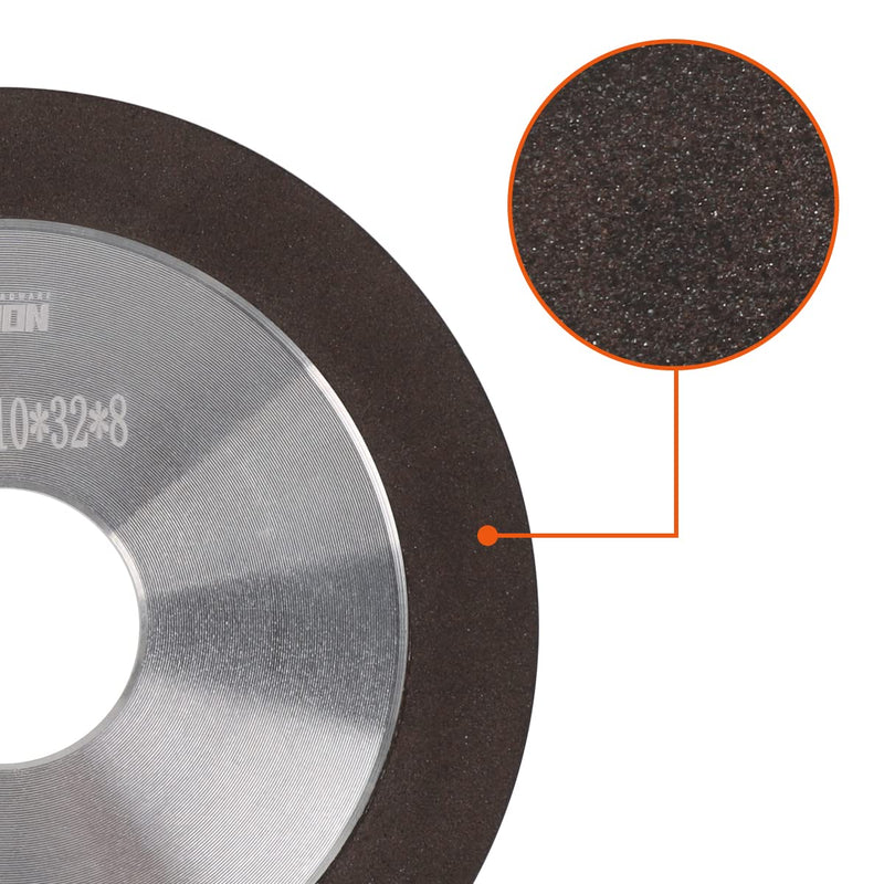 5inch Tapered Plain Resin Diamond Grinding Wheel to Grind Carbide Hard Steel 150 Grit 125x10x32x8mm