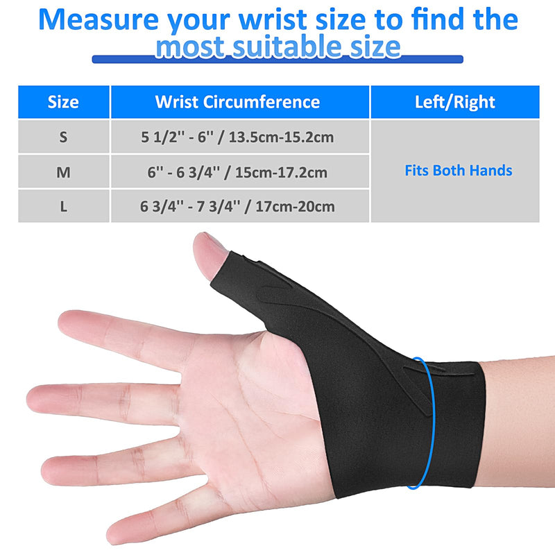 Thumb Wrist Brace Copper Compression Stabilizer Thumb Support Spica Splint for Carpal Tunnel, Arthritis, Tendonitis and TFCC Pain Relief - Women & Men - Fits Left or Right Hand - Breathable, Soft and Medium