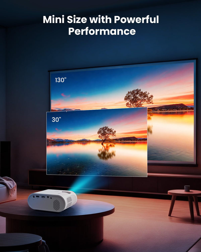 Mini Projector, YOWHICK 2025 Upgraded Full HD 1080P Support Video Projector, Portable Movie Projector for Home Theater, Compatible with iOS/Android/Windows/TV Stick/Box/USB/HDMI