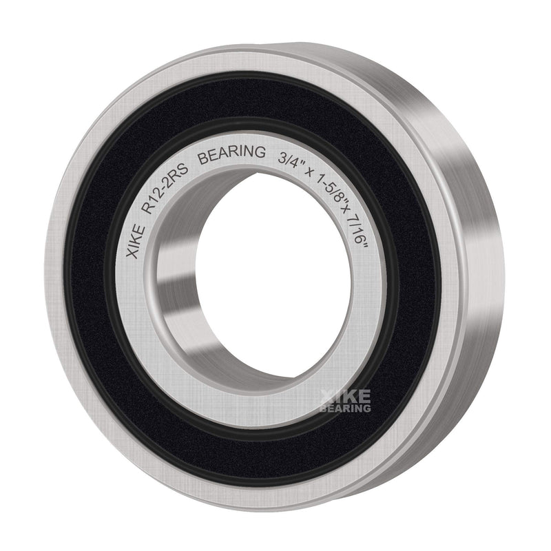 XiKe R12-2RS Double Rubber Seal Bearings 3/4" x 1-5/8" x 7/16", Deep Groove Ball Bearings Pack of 10pcs 10 R12-2RS Size 3/4"x1-5/8"x7/16"