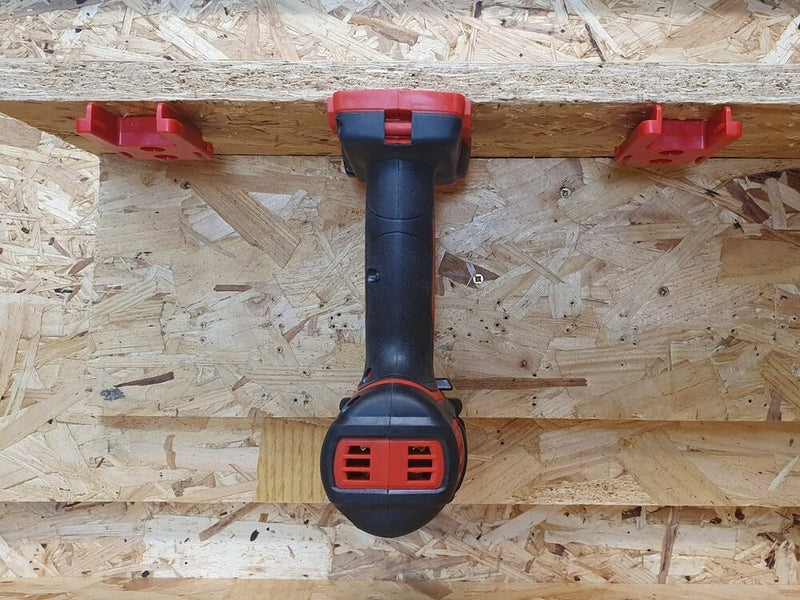 StealthMounts Tool Holder Compatible with Milwaukee M18 (8 Pack) - Red | StealthMounts Locking Tool Mounts | Made in the UK