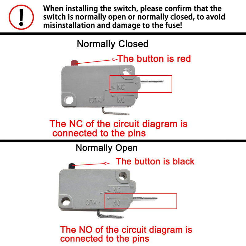 KW3A Microwave Oven Door Switch 16A 125/250V Door Interloc (2 Normally Open and 1 Normally Closes) 2 Normally Open + 1 Normally Closed