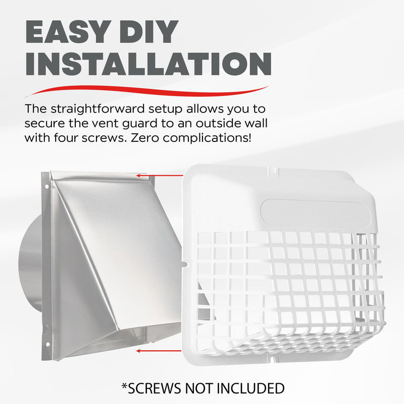 Deflecto DEFUBGWL Universal Bird Guard, Fits 3" to 4" Vents, White (UBGWL) White (UBGWL)