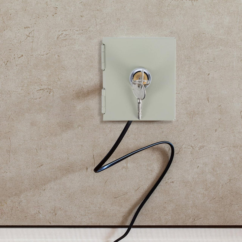 POPETPOP Weatherproof Outlet Cover Box with Key : Iron Baby Proof Electrical Outlet Cover for Indoor Outdoor Use - 86 Wall Plate Socket Protector, 3.54X3.14X2.44in