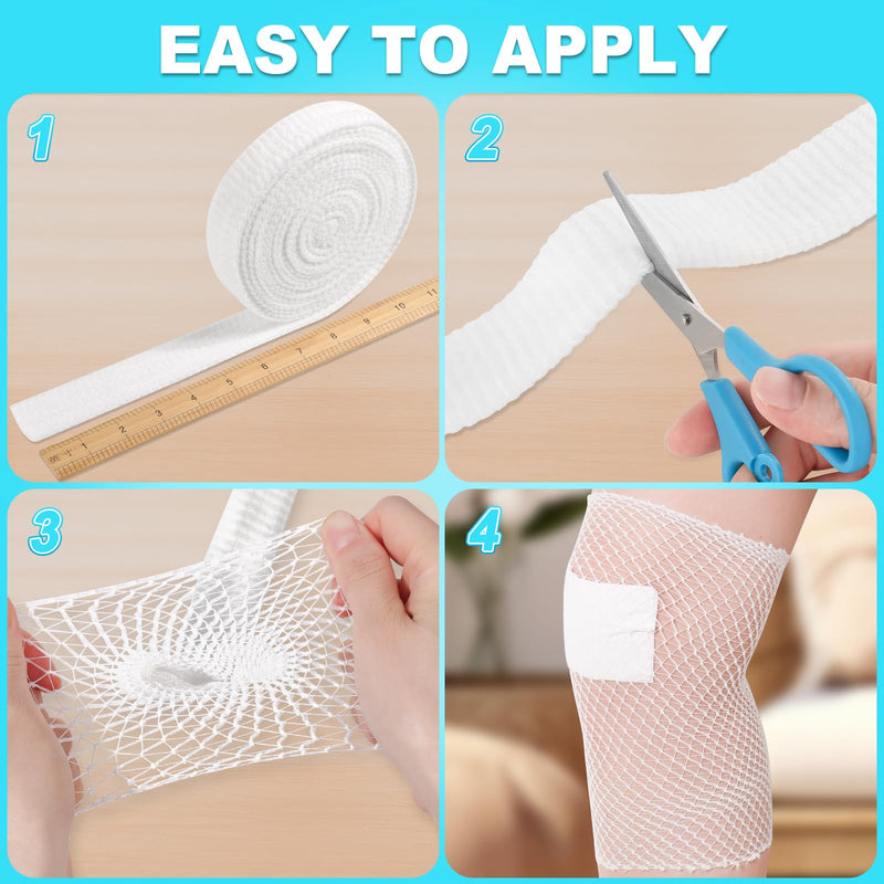 3 Roll Tubular Elastic Bandages, Tubigrip Size D for Arm Foot Knee Leg Net Wound Dressing Compression Sleeve Elastic Bandage Medical Wrap 25 Yard Stretched Stockinette Tubing