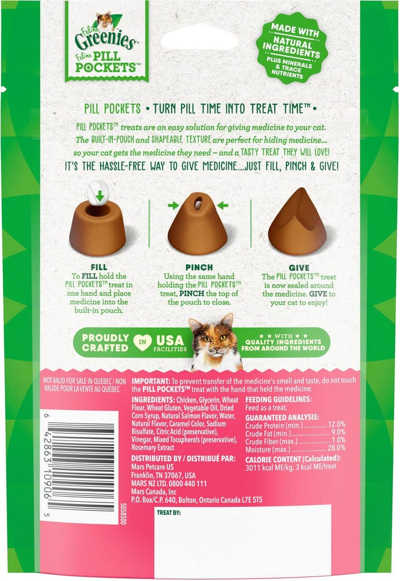 Aurora Pet Bundle (2) Greenies Feline Pill Pockets Salmon Flavor Natural Soft Adult Cat Treats (3-oz Bags) with AuroraPet Wipes - PawsPlanet Australia