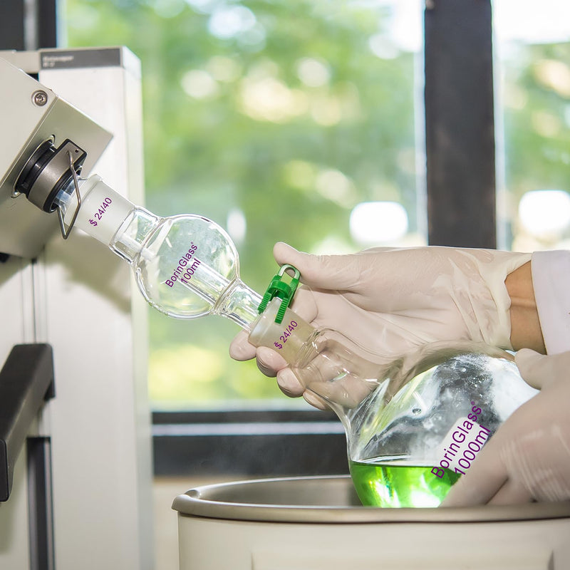 BorinGlass Rotary Evaporator Bump Trap, 24/40 Joint, 250ml Lab Anti-Bumping Bulb for Distillation, Heat & Chemical Resistant 250 ml