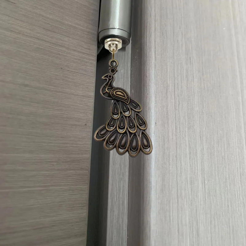 Brass Hinge Head Home Decoration Peacock,Magnetic Hinge Dropper Hanging,Magnetic Hinge Head Toppers,Door Hinge Pin Topper (Brass) Brass