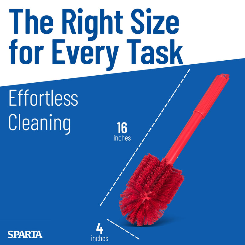 SPARTA Industrial Tank Brush Pipe Brush, Drain Brush with Handle for Commercial Kitchens, Polyester, 16 Inches, Red 1