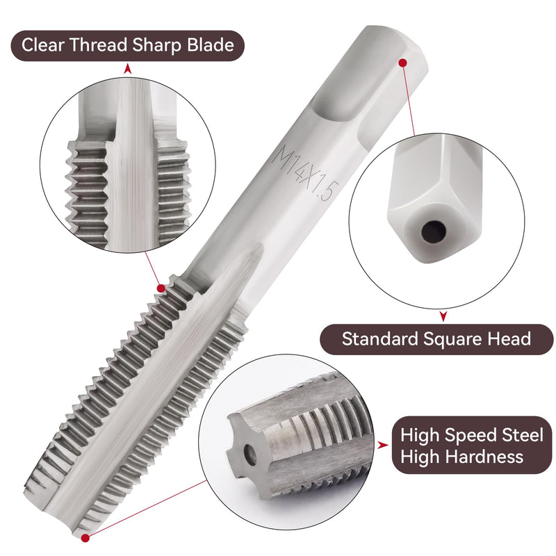M14 X 1.5 Tap and Die Set, Metric M14 x 1.5mm High Speed Steel Machine Tap and Die Set. Right Hand Thread Tap and Round Thread Die (M14 x 1.5mm)