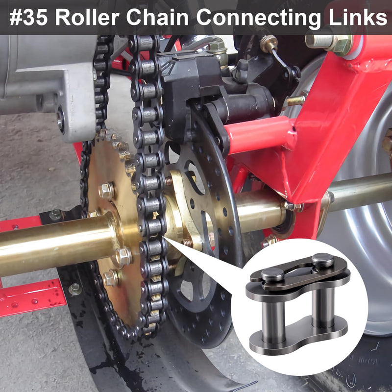 PAGOW 10pcs #35 Chain Master Link Roller, Steel Alloy Heavy Duty Connector for Bike Bicycle Mini Karting Pit ATV Scooter Baja Doodle Bug Motovox Harbor Freight Predator 212cc Go Kart Cart 10