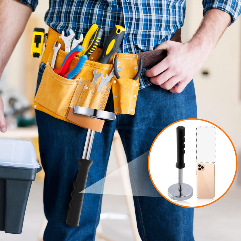 35 LB Magnetic Sweeper Telescoping Pick-up Tool, Upgraded Pole Magnet Stick, Pickup Nails, Screws, and Metal, Screws Parts Finder, Black Handle