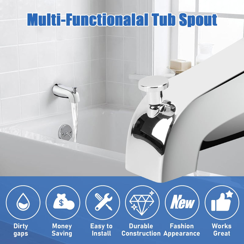 Slip on Tub Spout Kit, Compatible with American Standard 8888026.002 Tub Spout Bathroom Bathtub Faucet, Fits 1/2" Copper Water Tube(5/8" Diameter), 5/32'' Hex Wrench Included (Chrome,1 Pack) Chrome