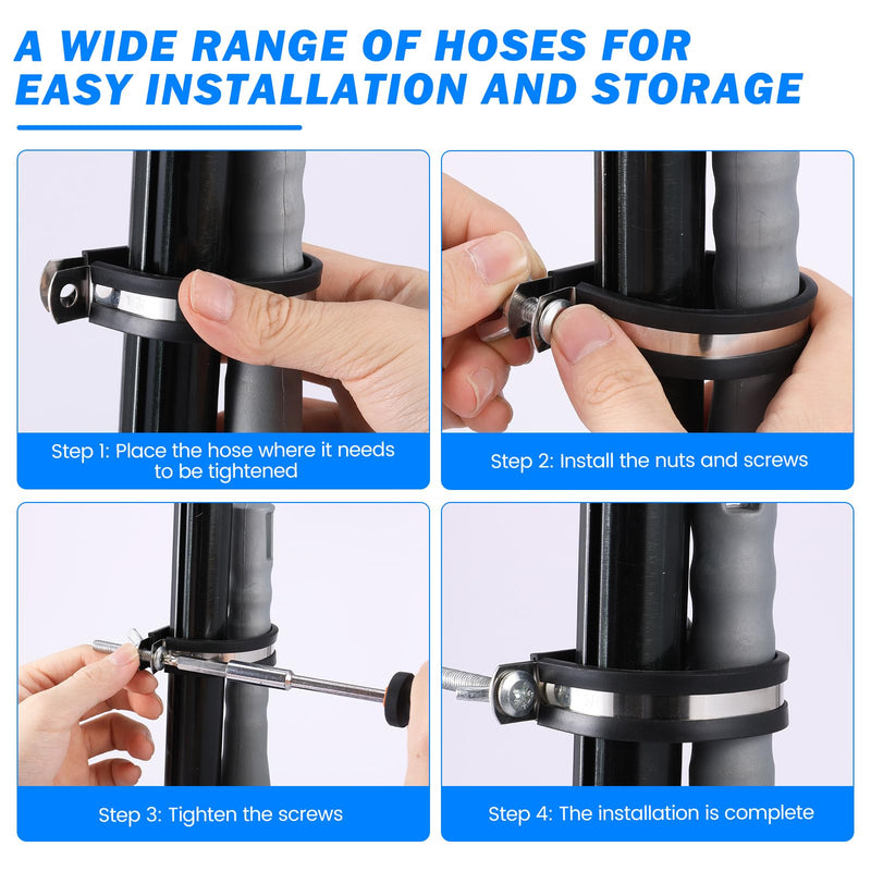 180 Pcs Cable Clamps Assortment Kit, 304 Stainless Steel P Clamps with Rubber Cushion, 7 Sizes (1/4"-1") for Hose, Pipe, Wire, Fuel Line, Automotive, Marine, RV 180 Pcs
