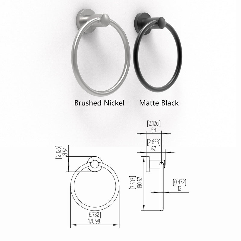 Rust-Proof Towel Ring, Dishcloth Holder for Bathroom and Kitchen, Stainless Steel Bath Hardware Brushed Nickel 1