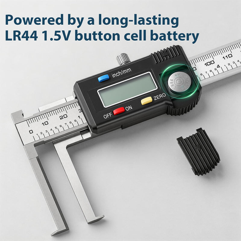 Internal Groove Digital Caliper 150mm/ 6" | High-Precision Outer Groove Measuring Tool, LCD Display Stainless Steel Body, Storage Case, Smooth Sliding Track Sliver Internal Groove / 6"