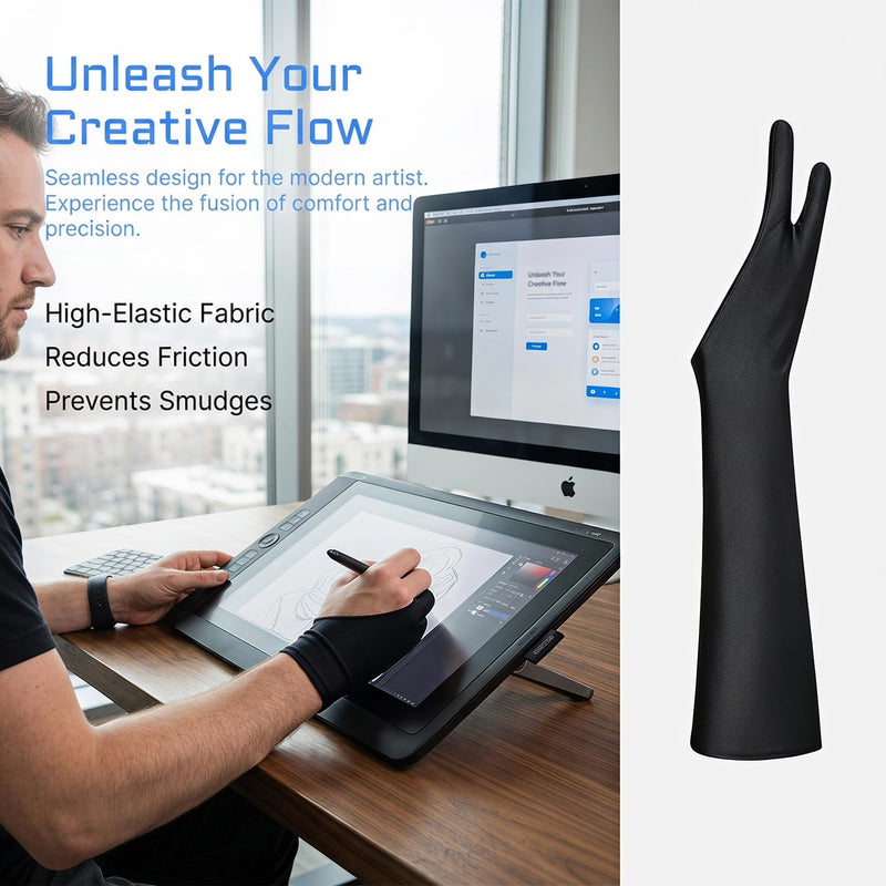 Digital Drawing Glove, Artist Glove, Fits Left and Right Hand, 4 Pcs
