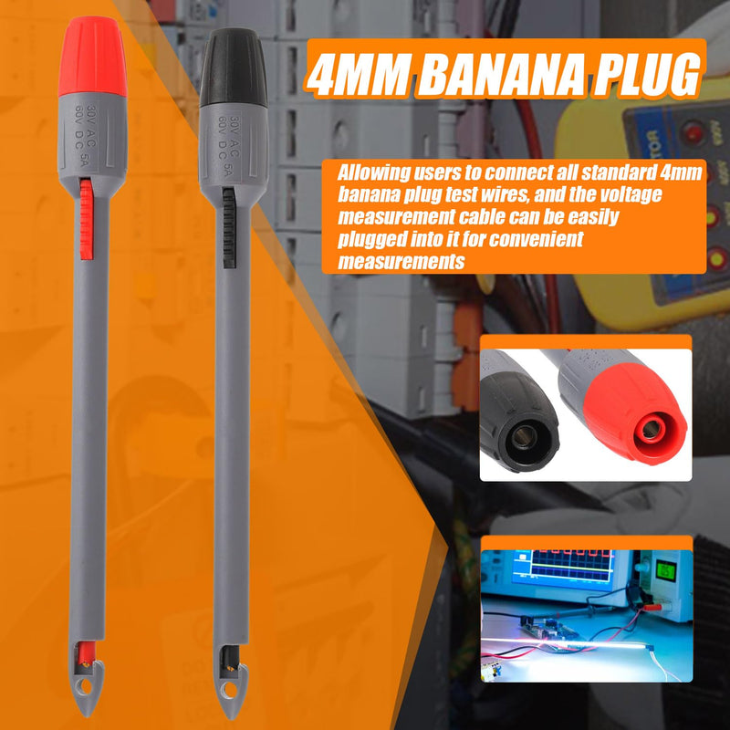 Heavy Duty Wire Piercing Probe Insulation Piercing Clip Set with 4mm Push Banana Plug for Multimeter Test Leads Multi Testers Needle Accessories