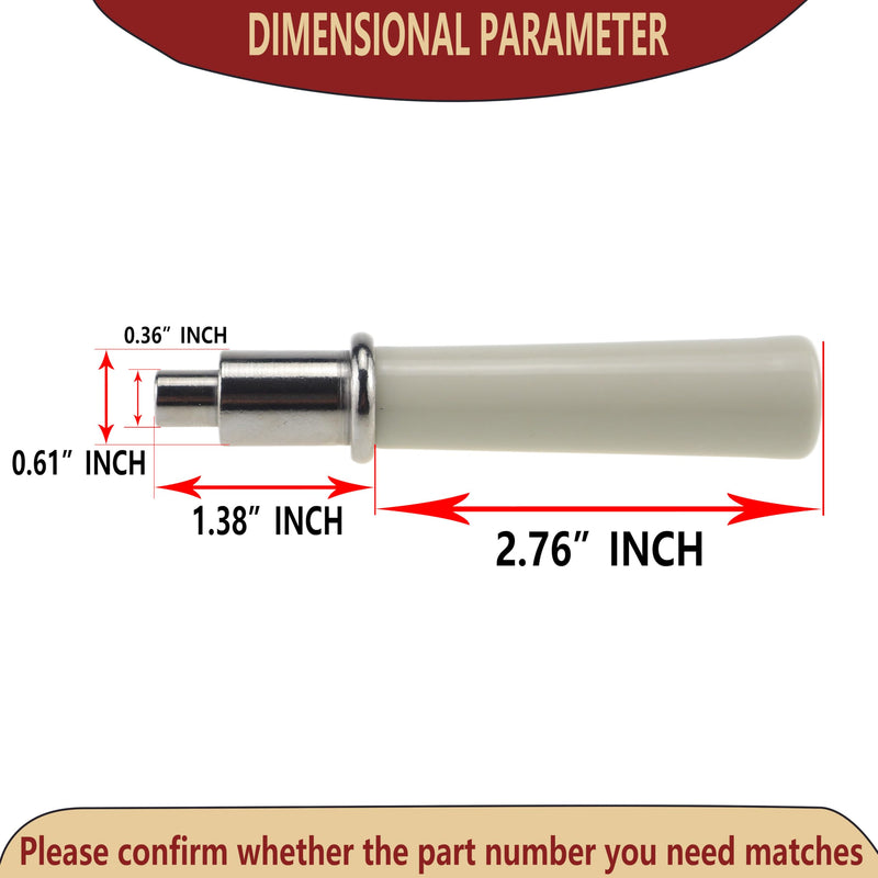 lrnyso Beige Firewood Stove Door Handle Ceramic 000-4342 0005854 30004175K fits Vermont Castings Defiant, Encore, Intrepid, Madison, Vigilant, Stardance, Pinnacle Gas Wood Stoves