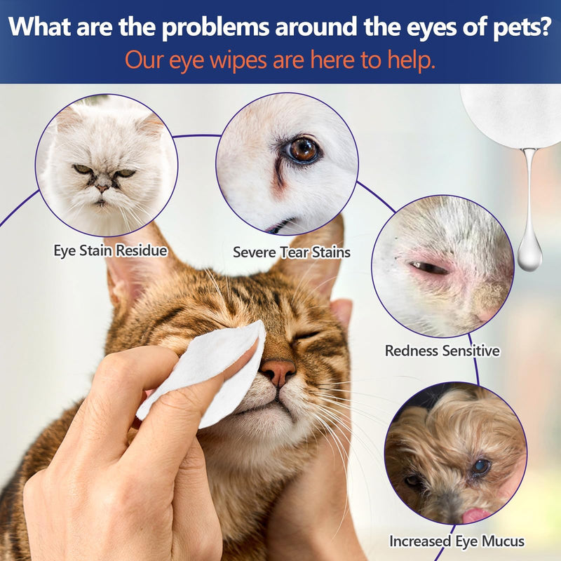 Dog Ear Wipes, Eye Wipes for Cats, Dog Tear Stain Remover Wipes, Pet Eye Wipes for Discharge and Crust (60pcs) 1